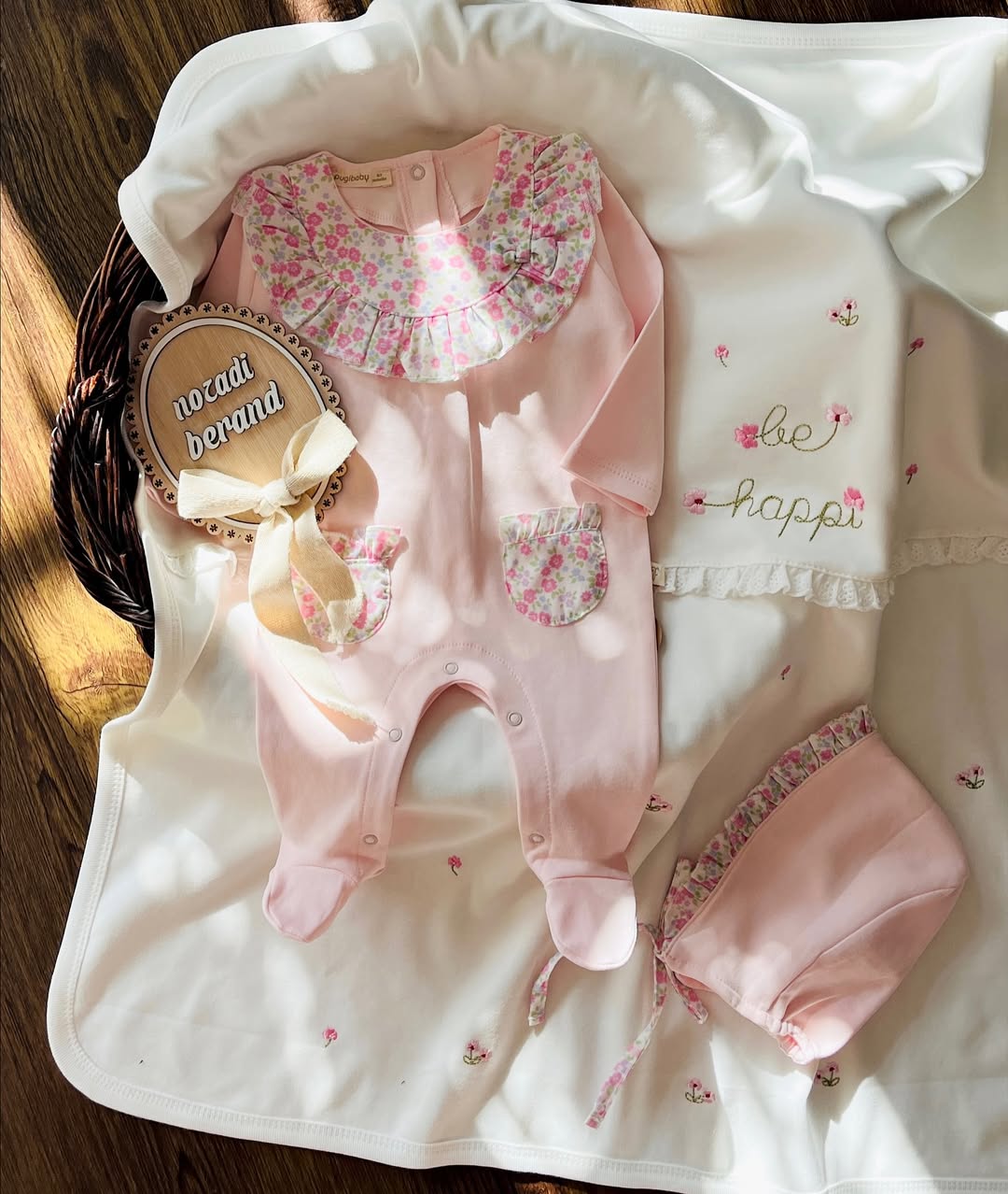 سرهمی نوزادی دخترانه ترک با کلاه پرنس